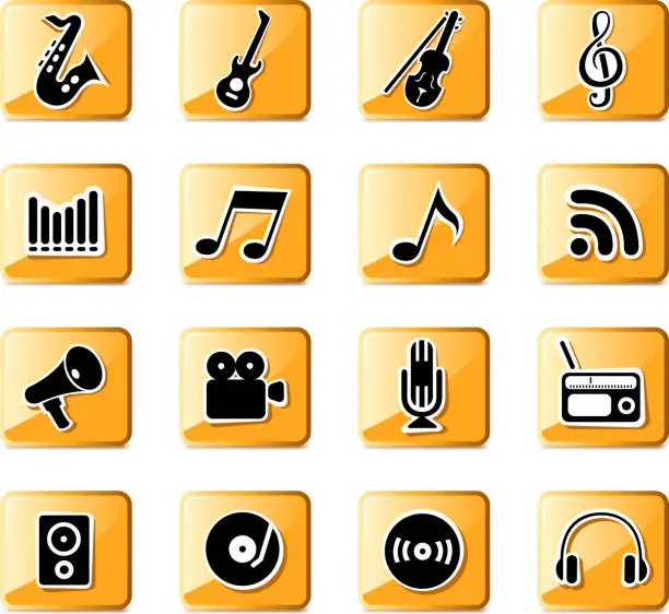 Vector illustration of music equipment symbols