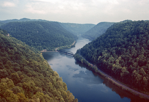 New River Gorge National Park - Hawks Nest Horizontal View - 1977. Scanned from Kodachrome 25 slide.