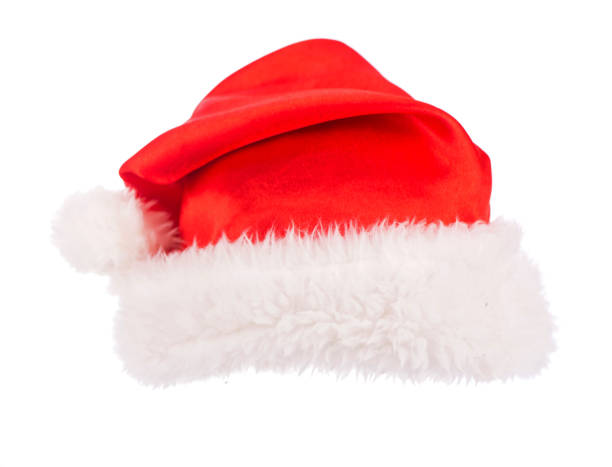 istock Single Santa Claus red hat isolated on white 1313950844