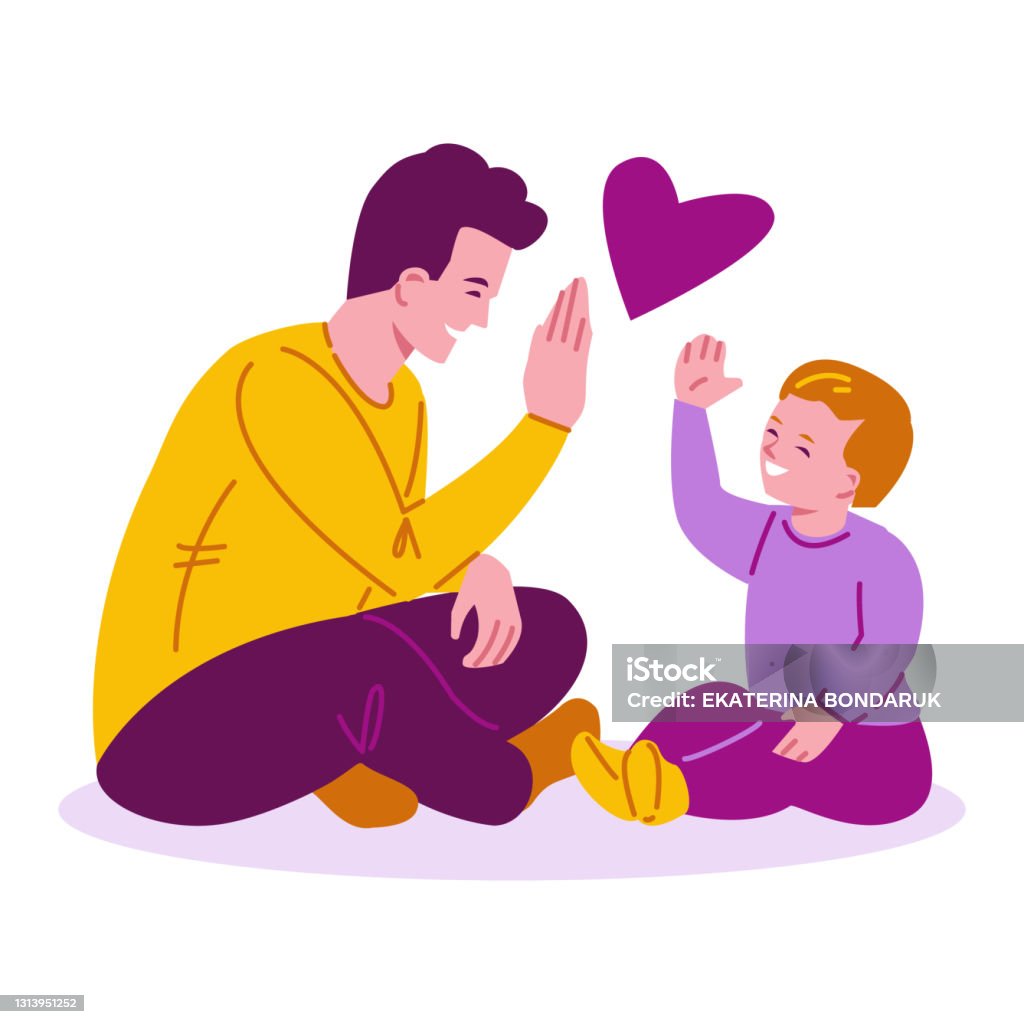 Cha Con Cho 5 Người Ảnh Minh Họa Vector Cho Ngày Của Cha Phong ...