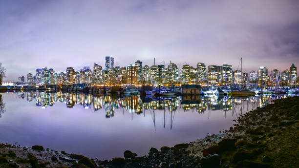 istock Vancouver skyline at night 1313958275
