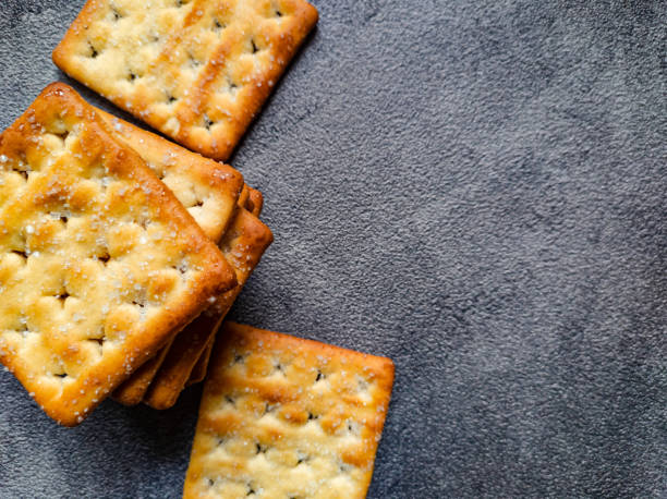 istock Close up Stack of Sweet Crunchy Crackers 1313959566