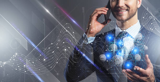 istock intelligent caucasian businessman hand control smart device with virtual screen innovation technology with digital big data business big data communication ideas concept 1313960534