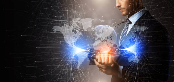 istock intelligent caucasian businessman hand control smart device with virtual screen innovation technology with digital big data business big data communication ideas concept 1313960538