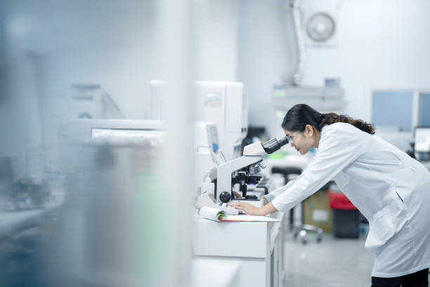 istock Laboratory technician, Asian medical technicians work in private laboratories. 1313962390