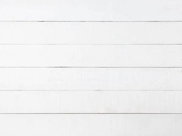 Old-fashioned worn white wooden paneling with patches of wood showing through the white paint. Nice rustic feel suitable for a classic background or for copy space.