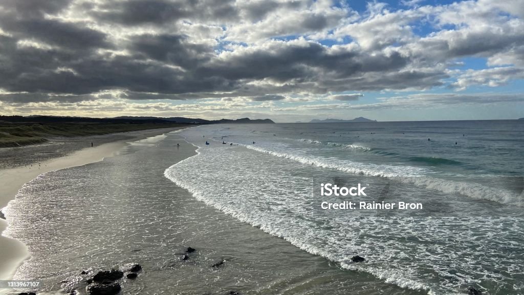 Te Arai Beach 4 Landscape view of beach Adventure Stock Photo