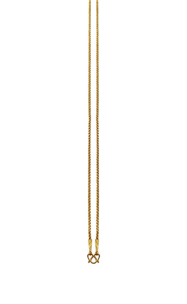 istock Gold chain necklace isolated on white background. 1313972210