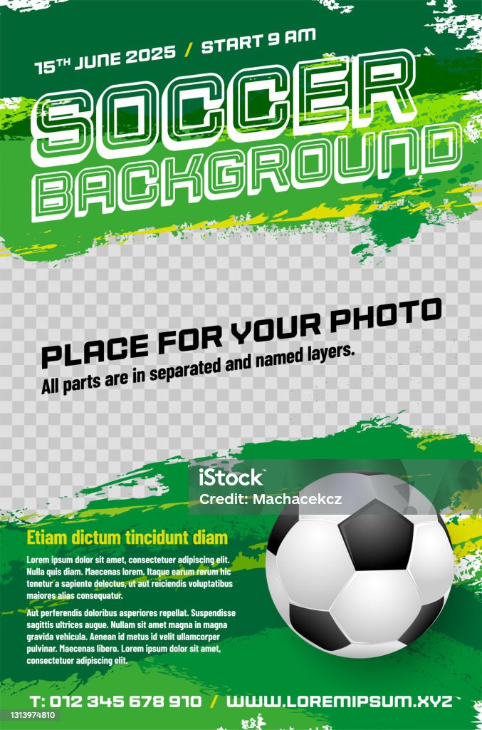 Calcio Modello Poster Calcio - Immagini vettoriali stock e altre