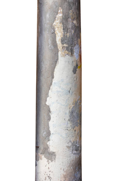 istock metal pillar with old white paint isolated on white background 1313983532