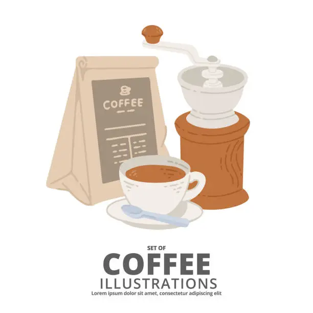 Vector illustration of Coffee illustration Flat Style for Digital or Printing media.
