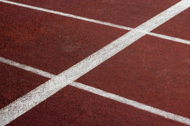 istock Athletic track on the stadium. 1313984902