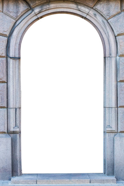 istock stone arch of gray granite isolated on a white background 1313988257