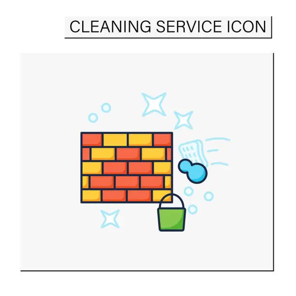 Vector illustration of cleaning service color solo