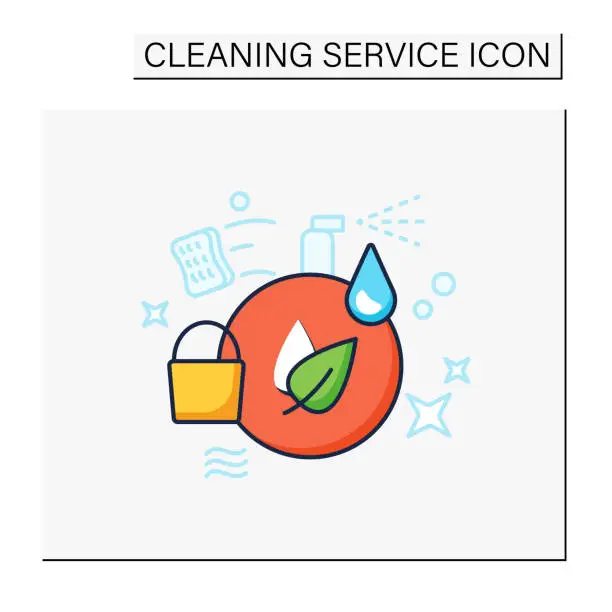 Vector illustration of cleaning service color solo