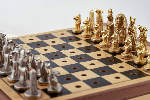 istock Chess pieces are placed on the board before the start of the game. Diagonal view 1313990536