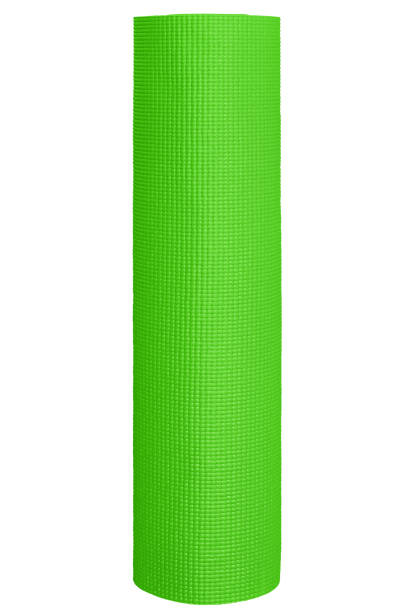 istock Light green yoga mat in vertical isolated on white background. 1313993017
