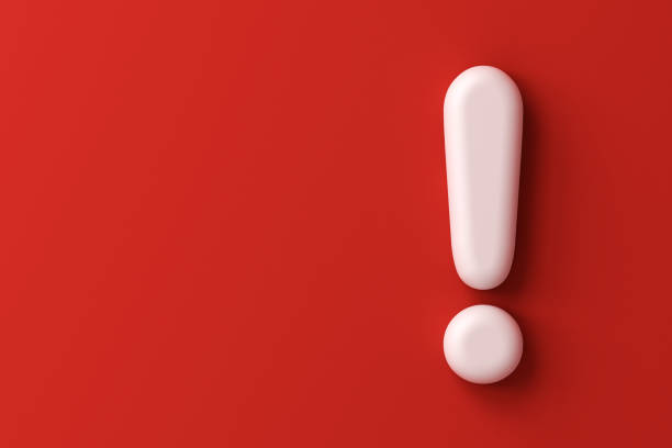 istock 3d white exclamation mark icon isolated on red color wall background with shadow minimal conceptual 1313997571