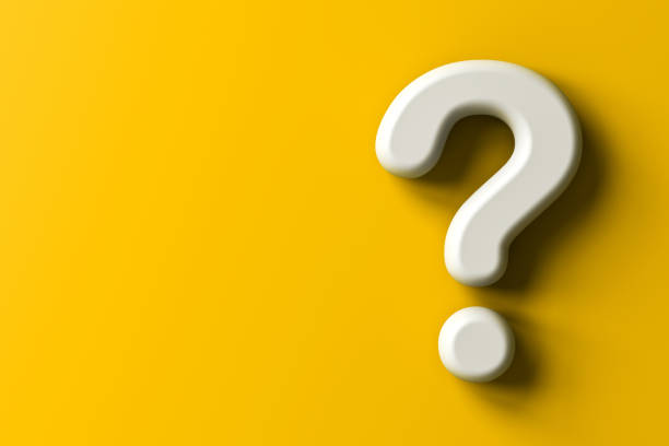 istock White question mark isolate on yellow color wall background with shadow minimal conceptual 1313997575