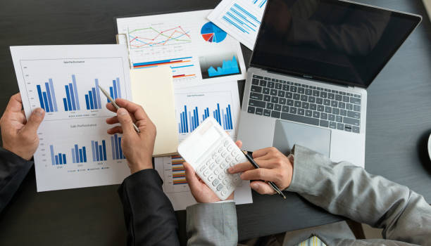 istock Top view, Teamwork process. Marketing strategy brainstorming, business people analyze business planning strategies for start-up. 1313998513