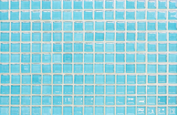 istock Blue pastel ceramic wall and floor tiles abstract background. Design geometric mosaic texture decoration of the bedroom. Simple seamless pattern for backdrop advertising banner poster or web. 1313998532