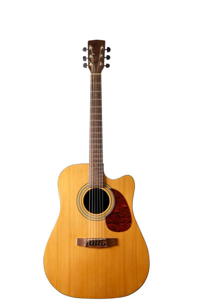 istock Acoustic guitar on an isolated white background. 1314001468
