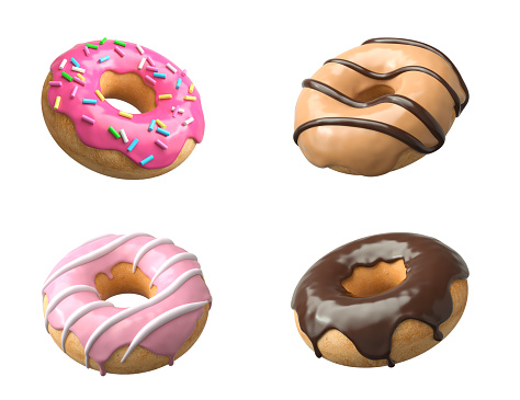 Donut isolated on a white background with clipping path