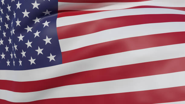 istock Beautiful USA Flag Waving background 3D Render 1314005428