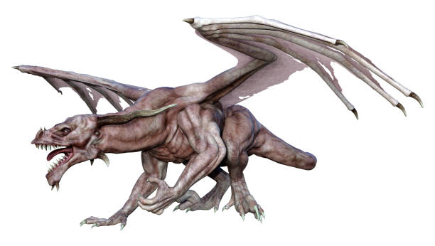 istock 3D illustration fantasy dragon on white 1314006845