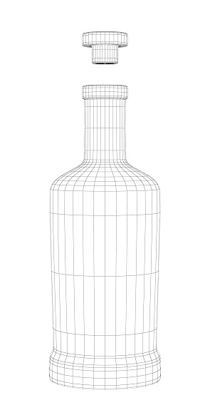 3D design for bottle for whisky, vodka, brandy or other alcoholic beverage