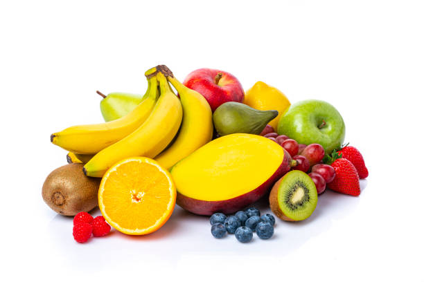 istock Fruits heap isolated on white background 1314012107