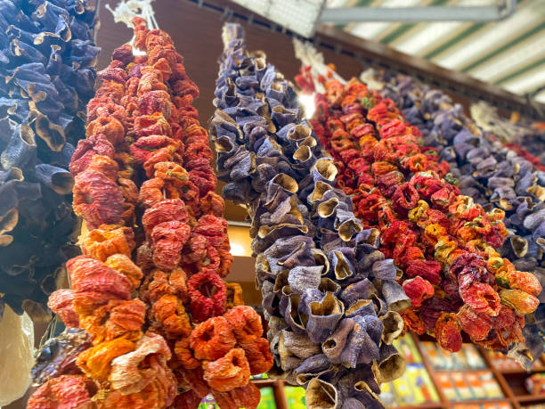 istock Colored dried vegetables on a hanger 1314017126