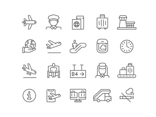 Vector illustration of Airport Icons
