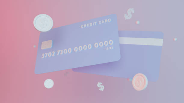 istock Debit or credit Card money coins isometric 3d rendering background . 1314023105