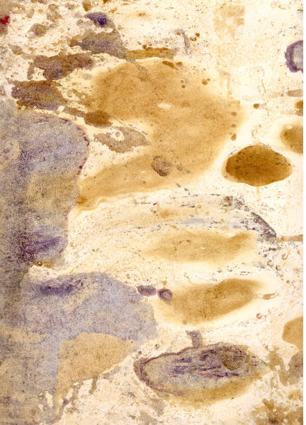 istock Abstract textured watercolor brown and purple background 1314026401
