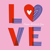 istock Mother’s Day greeting card with hearts. 1314026429