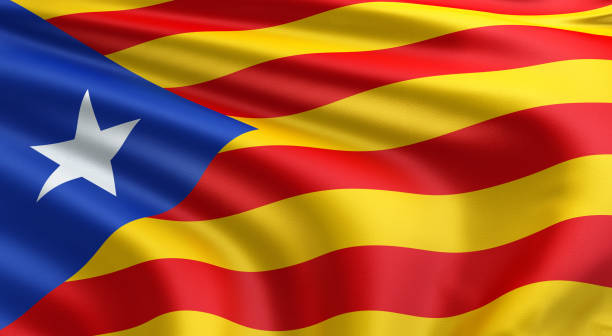 flaga katalonii zdjęcie stockowe - katalonia zdjęcia i obrazy z banku zdjęć