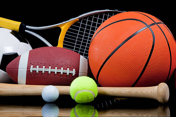 istock Assorted Sports Equipment on Black 131403268