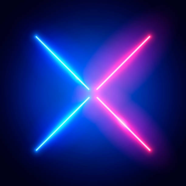 istock Vector Illustration Futuristic X Sign. Neon Cross In Blue And Red Color. 1314034203