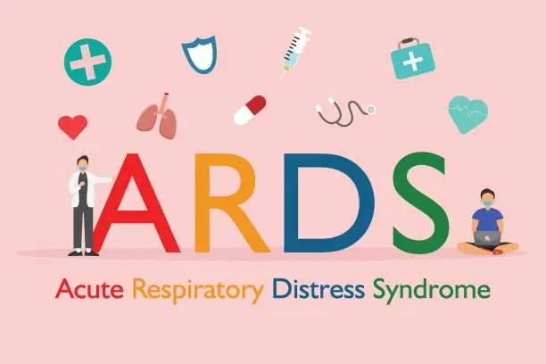 Vector illustration of Acute respiratory distress syndrome ARDS 2D flat vector