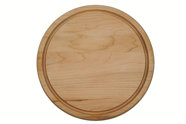 istock Wooden Cutting Board plate isolated on white background. Kitchen utensil. 1314035560