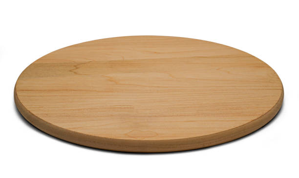 Wooden Cutting Board plate isolated on white background. Kitchen utensil.