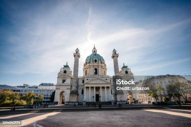Wiener Karlskirche Saint Charless Church Stock Photo - Download Image Now - Architectural Dome, Architecture, Austria