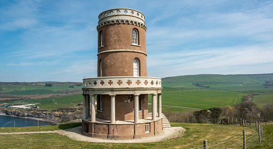 Clavell Tower overlooking Kimmeridge Bay on the Jurassic Coast in Dorset. On the South West Coast Path.