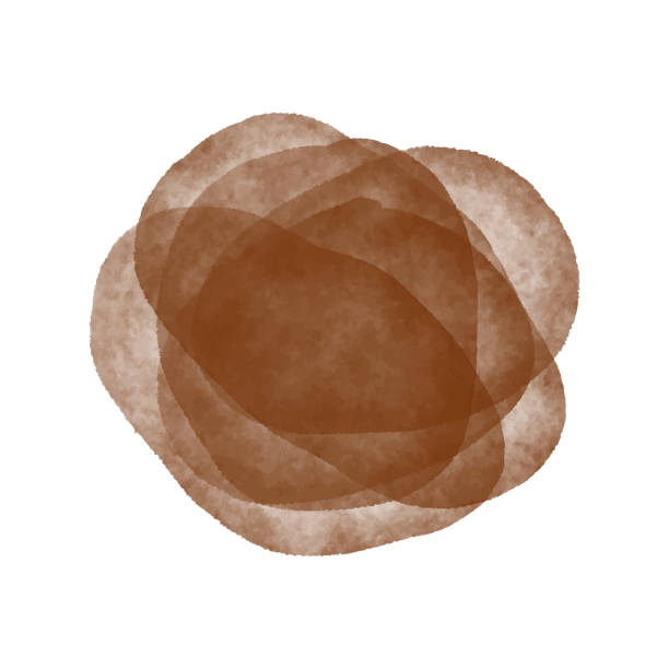 istock Brown Watercolor Circle Splashes Isolated. Watercolor Circles or Spots Abstract Background. Design Element for Greeting Cards and Labels.Watercolor Splash with multilayered translucent effect. 1314044303