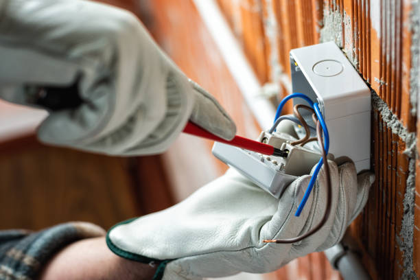istock Electrician at work on a residential electrical system. Electricity. 1314045378