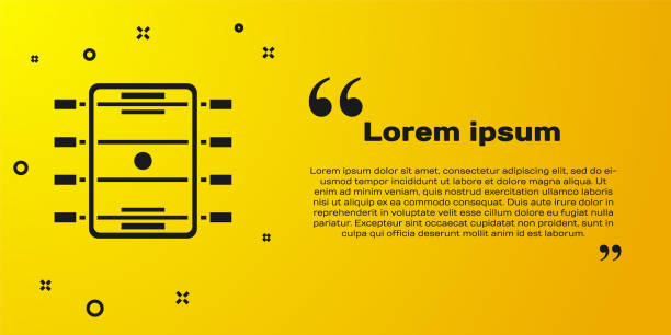 istock Black Hockey table icon isolated on yellow background. Football table. Vector 1314055773