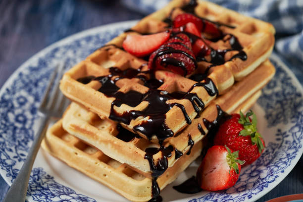 istock Waffles with Fresh Berries in Domestic Kitchen 1314055879