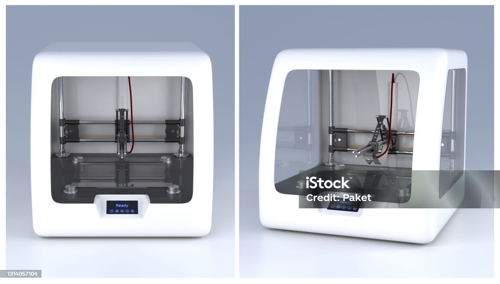 Printer Modell 3d Printer Model Prototype Modern Printing Technology Illustration ...