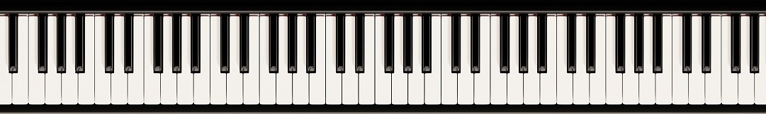 Piano keyboard close up view of black and white keys. Musical background. 3D illustration